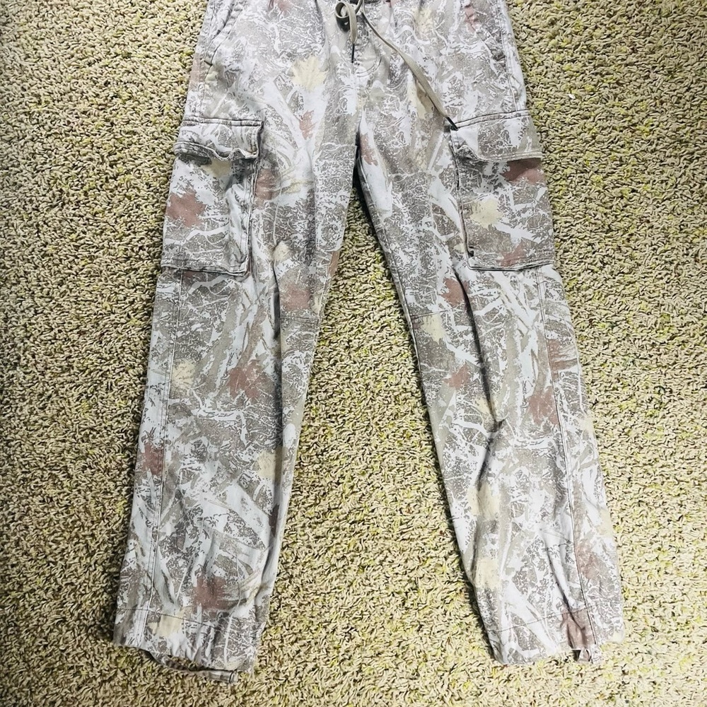 Iron Co. Tan White Leaf Camo Cargo Pants Men’s Medium M 32 Pocket Streetwear